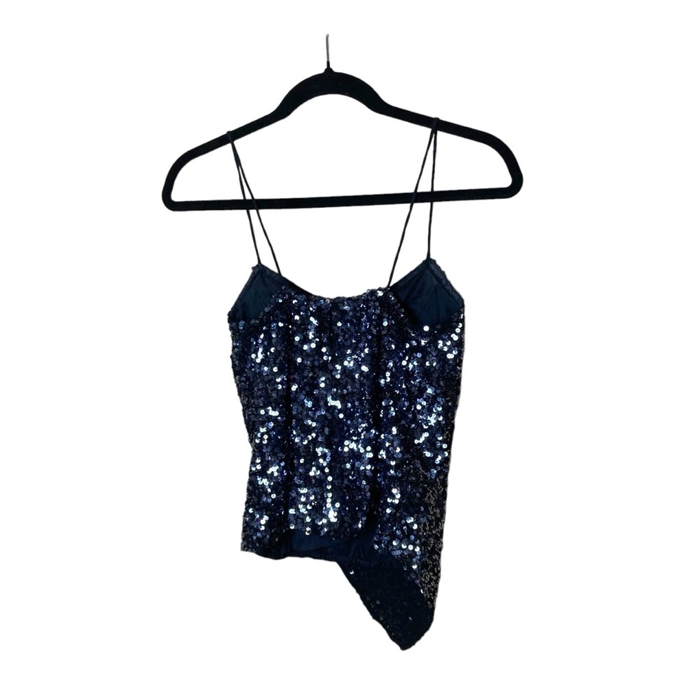 Cache 100% Silk Camisole Black Sequins Size Small - image 2